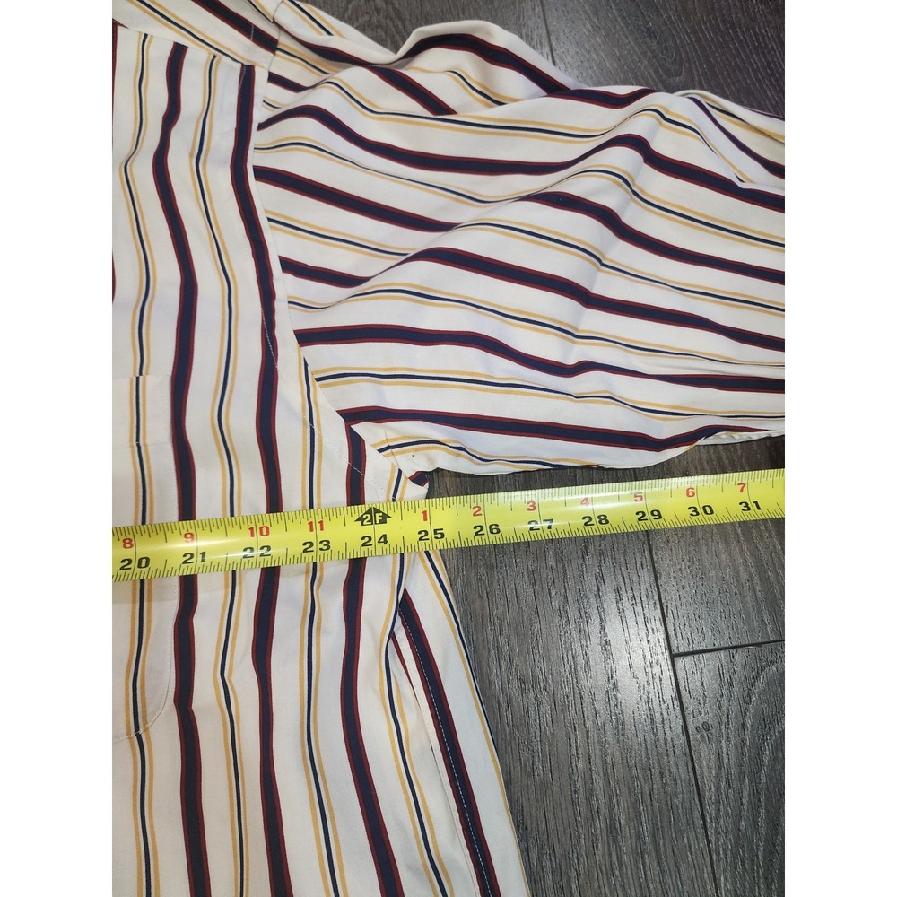 Vintage 90s Nautica Striped Button Down Shirt Men's XL Made in USA Long Sleeve - Picture 6 of 8